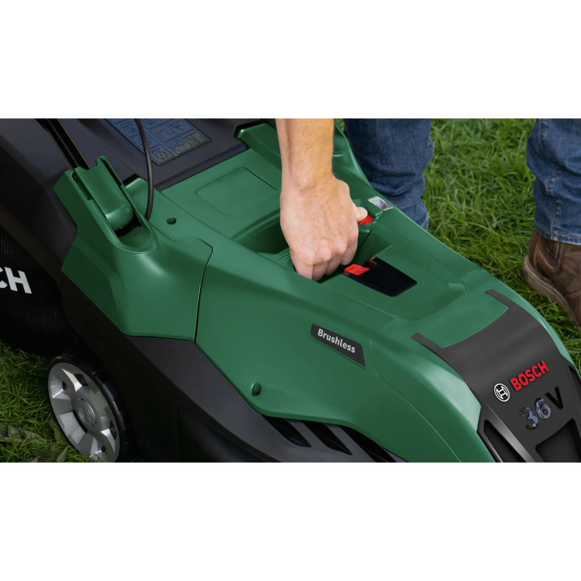 BOSCH PLÆNEKLIPPER AKKU 36,0 V MED BATTERI OG LADER