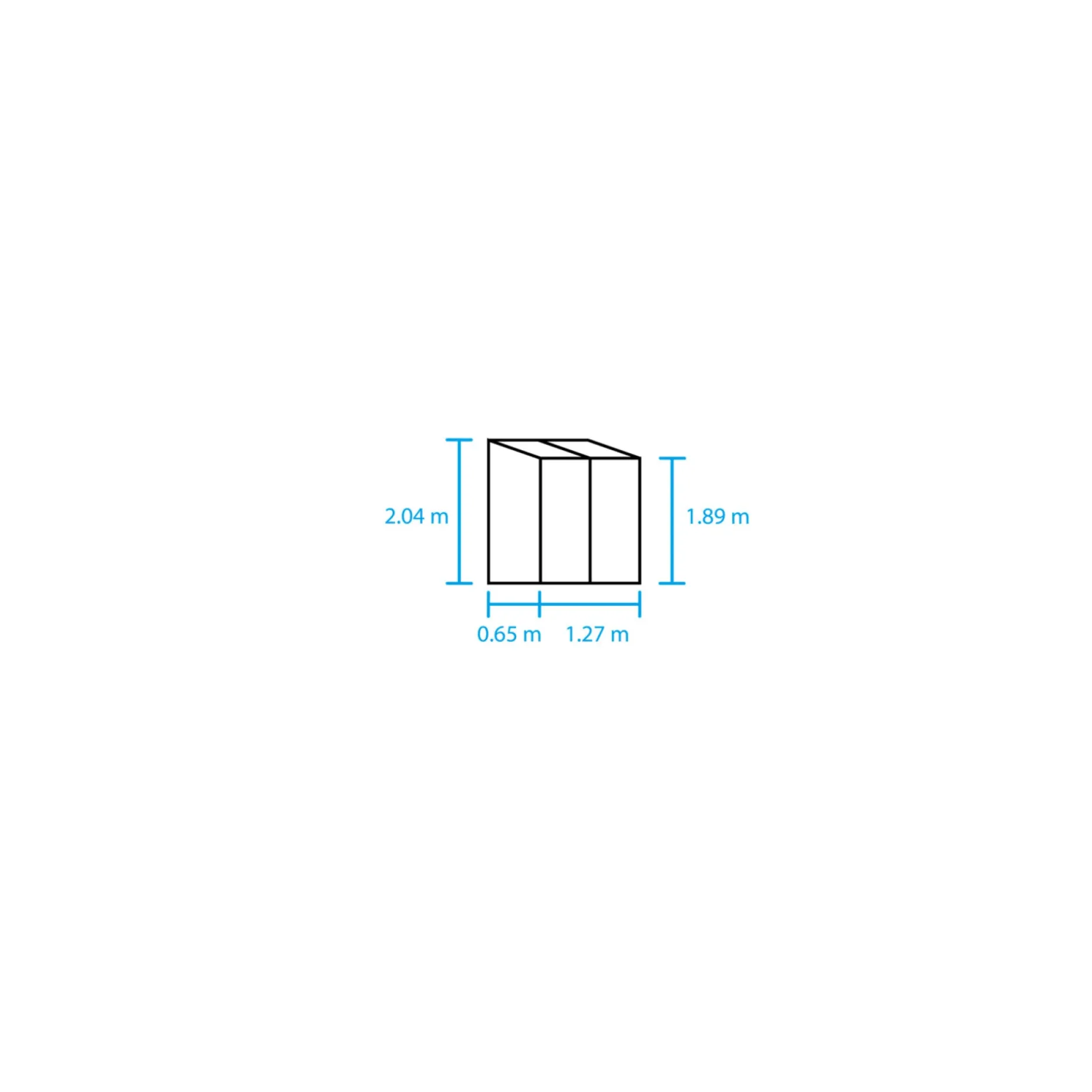 HALLS QUBE LEAN-TO 24 VÆGDRIVHUS 3 MM HÆRDET GLAS SORT 0,9 M2