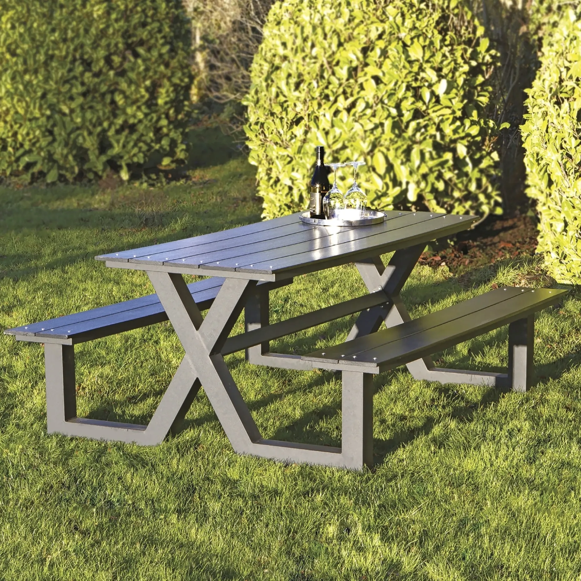 HORTUS X-MODEL 801-089 BORDBÆNKESÆT SORT