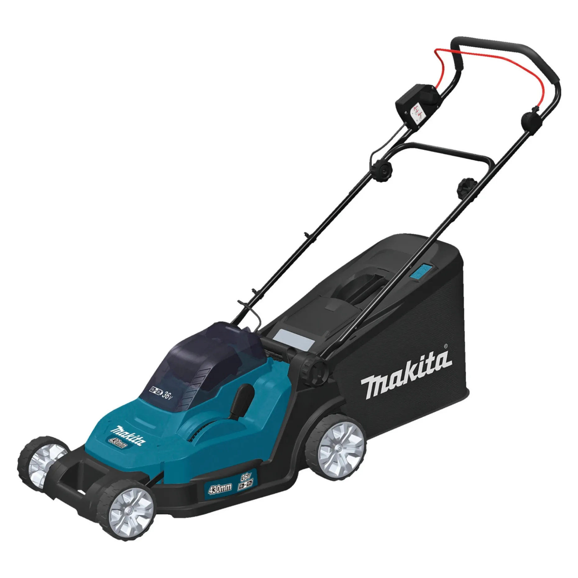 MAKITA DLM432PT2 PLÆNEKLIPPER AKKU 2X18V MED BATTERI OG LADER