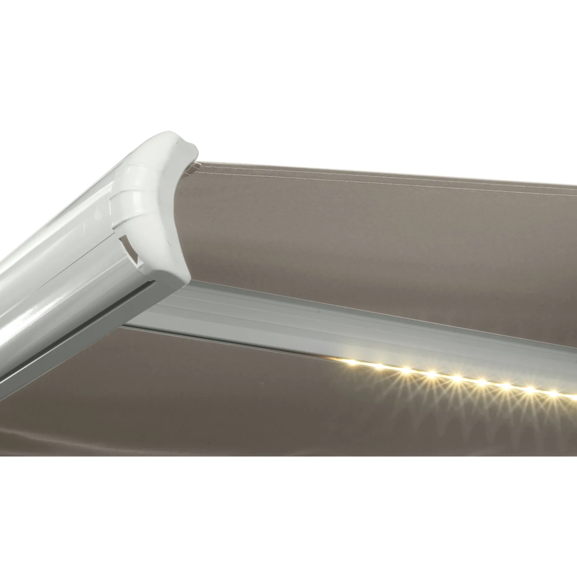 OUTFIT LIANA M/LED MARKISE M/MOTOR TAUPE/HVID 350 CM