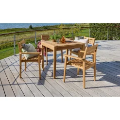 OUTRIUM GILI MED 4 STOLE HAVEMØBELSÆT TEAK